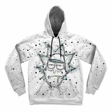 Scribble Rick Cartoon And Morty Gift For Men And Women Over Print 3d Hoodie Zip Hoodie Moonbestprint