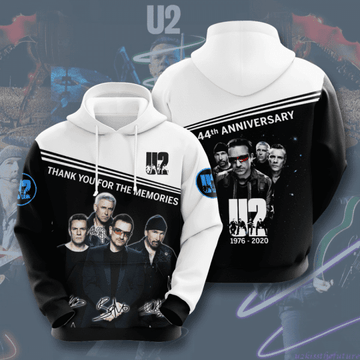 U2 44th Anniversary 1976 2020 Signature Design Gift For Fan Custom 3d Hoodie All Over Printed Hoodie Moonbestprint
