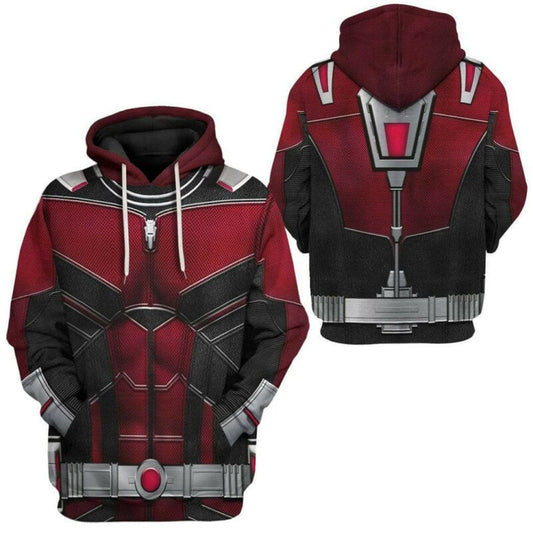 Marvel Ant Man Suit Costume Red 3d Hoodie Zip Hoodie Moonbestprint
