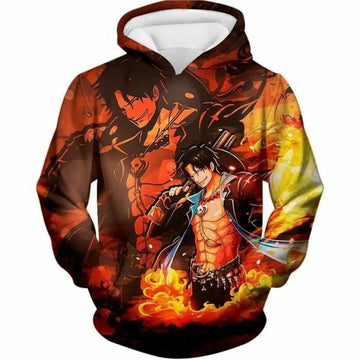 One Piece Whitebeard Pirate Commander Fire Fist Ace Over Print 3d Hoodie Zip Hoodie Moonbestprint
