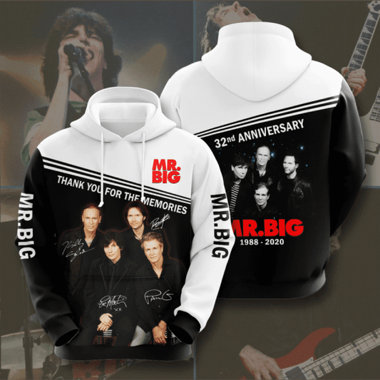 Mr. Big 32th Anniversary 1988 2020 Signature Design Gift For Fan Custom 3d Hoodie All Over Printed Hoodie Moonbestprint