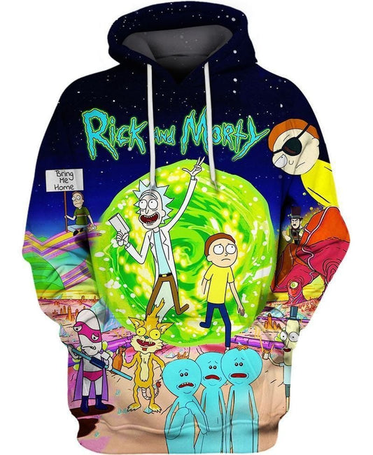 Rick And Morty Series Over Print 3d Hoodie Zip Hoodie 877 Moonbestprint