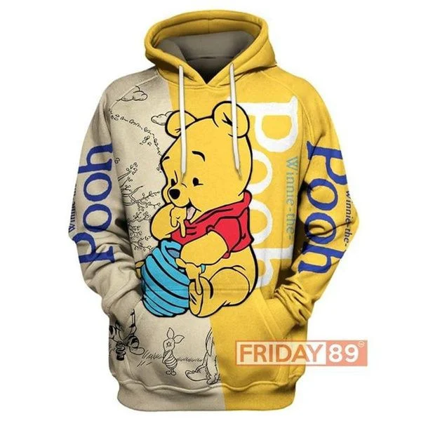 Baby Pooh Winnie The Pooh Cartoon Lover Gift Hoodie Print All Over Unisex Full Size Moonbestprint