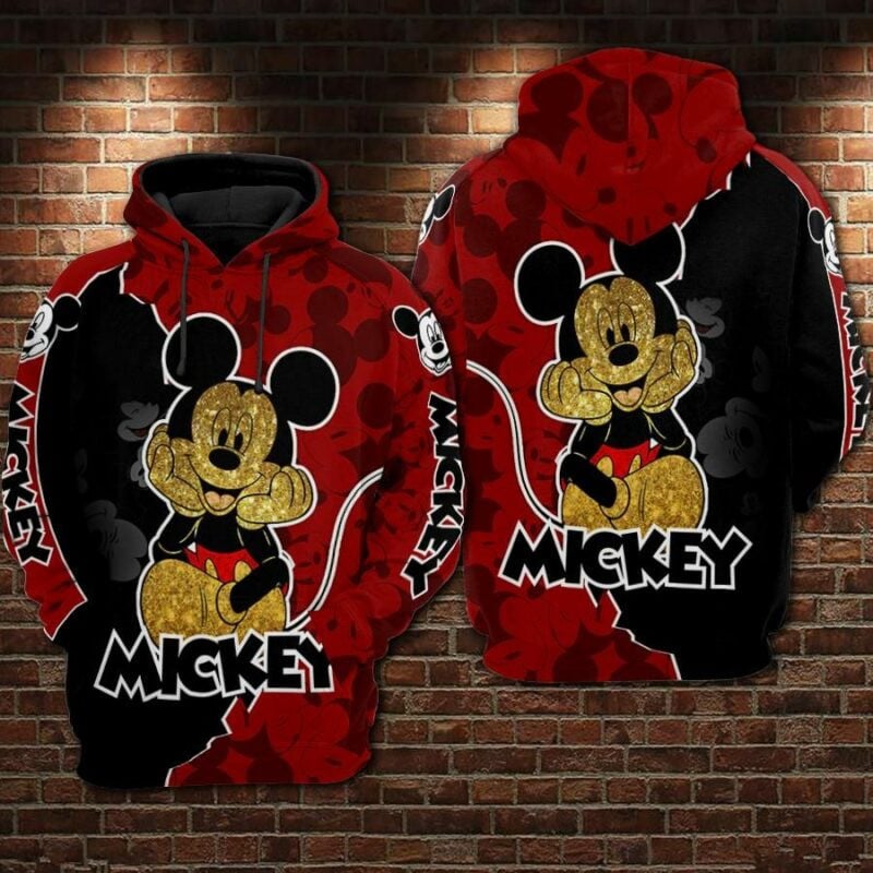 Mickey Mouse Yellow Over Print 3d Hoodie Zip Hoodie Moonbestprint