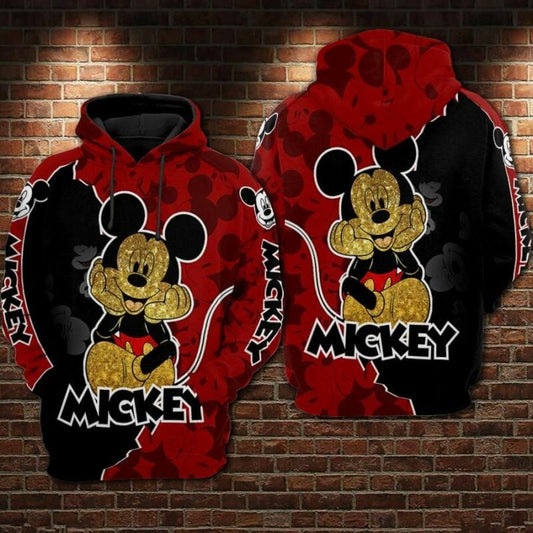 Mickey Mouse Yellow Over Print 3d Hoodie Zip Hoodie Moonbestprint