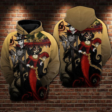For Jack Skellington And Sally Lovers Wear Noble Clothes 3d Hoodie Moonbestprint