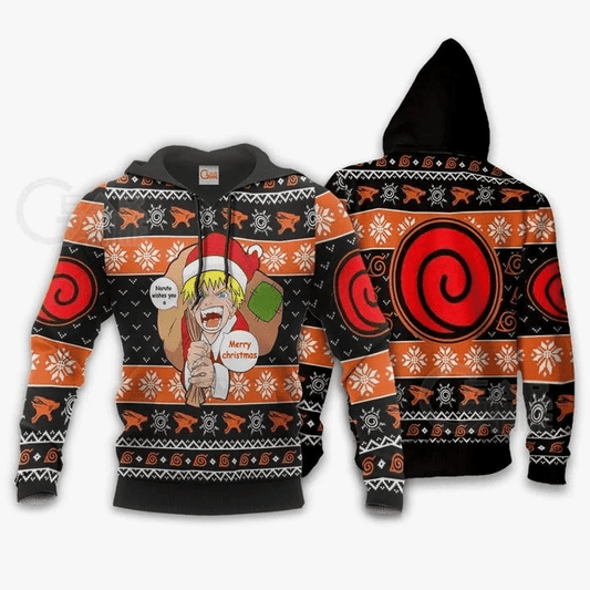 Naruto Ugly Christmas Badge Uzumaki Clan Anime Manga For Men And Women 3d Hoodie Zip Hoodie Moonbestprint
