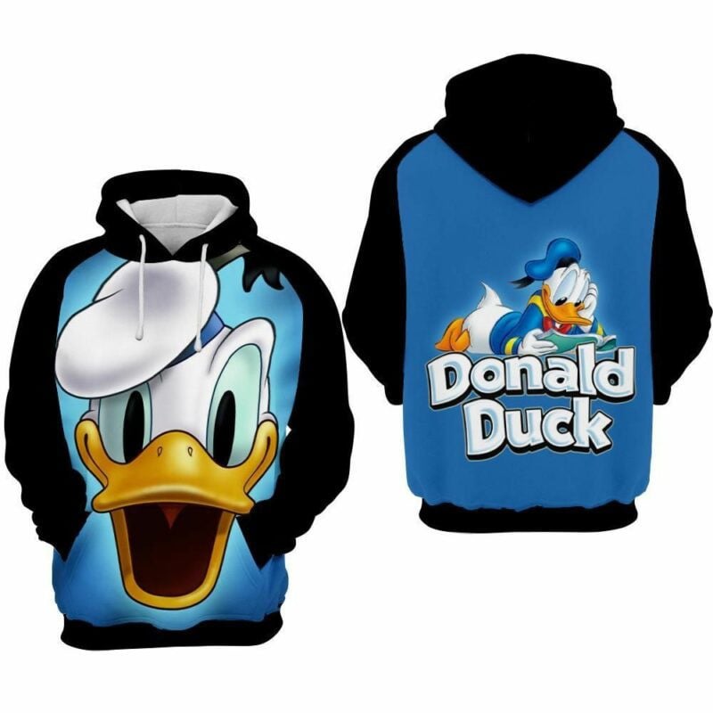 Donald Duck Blue Over Print 3d Hoodie Zip Hoodie Moonbestprint