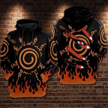 Kurama And Naruto Anime Over Print 3d Hoodie Zip Hoodie Moonbestprint