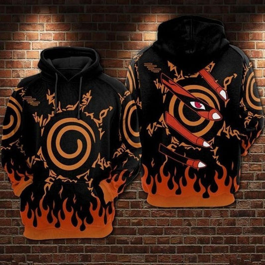 Kurama And Naruto Anime Over Print 3d Hoodie Zip Hoodie Moonbestprint