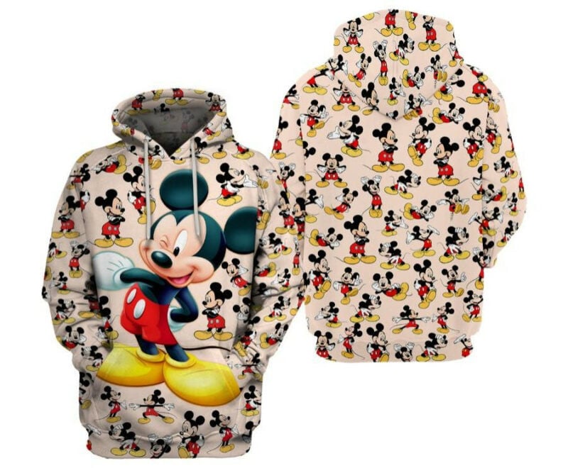 Mickey Pattern Hoodie Zip Hoodie Moonbestprint