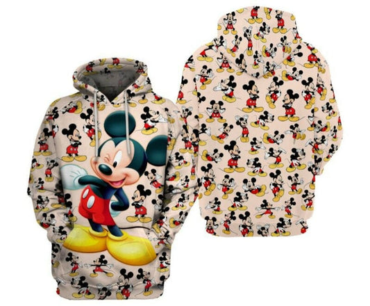 Mickey Pattern Hoodie Zip Hoodie Moonbestprint