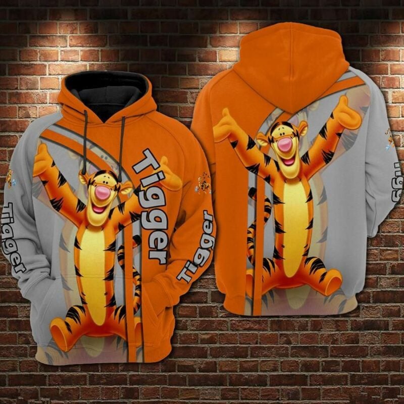 Tigger Cartoon Winnie The Pooh 3 Over Print 3d Hoodie Zip Hoodie Moonbestprint