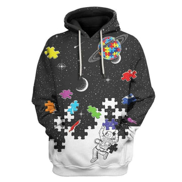 Autism Astronaut Hoodie Autism Space Astronaut 3d Hoodie Zip Hoodie Moonbestprint