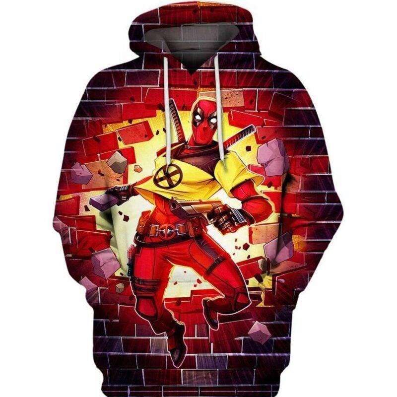 Deadpool X-men Trainee Marvel Over Print 3d Hoodie Zip Hoodie Moonbestprint