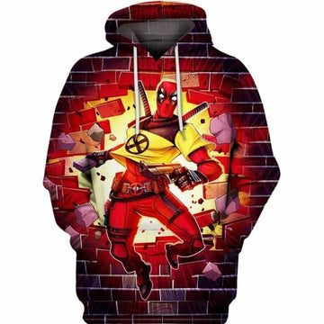 Deadpool X-men Trainee Marvel Over Print 3d Hoodie Zip Hoodie Moonbestprint