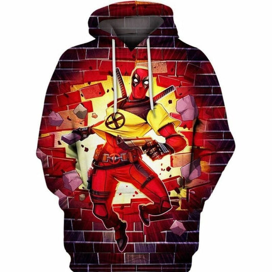 Deadpool X-men Trainee Marvel Over Print 3d Hoodie Zip Hoodie Moonbestprint