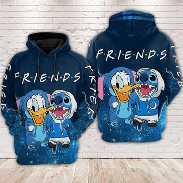 Disney Stitch And Donald Duck Are Friends 3d Hoodie 2 Moonbestprint