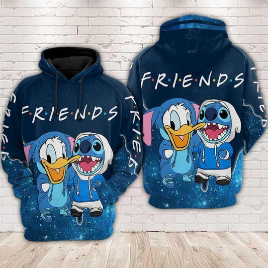 Disney Stitch And Donald Duck Are Friends 3d Hoodie 2 Moonbestprint
