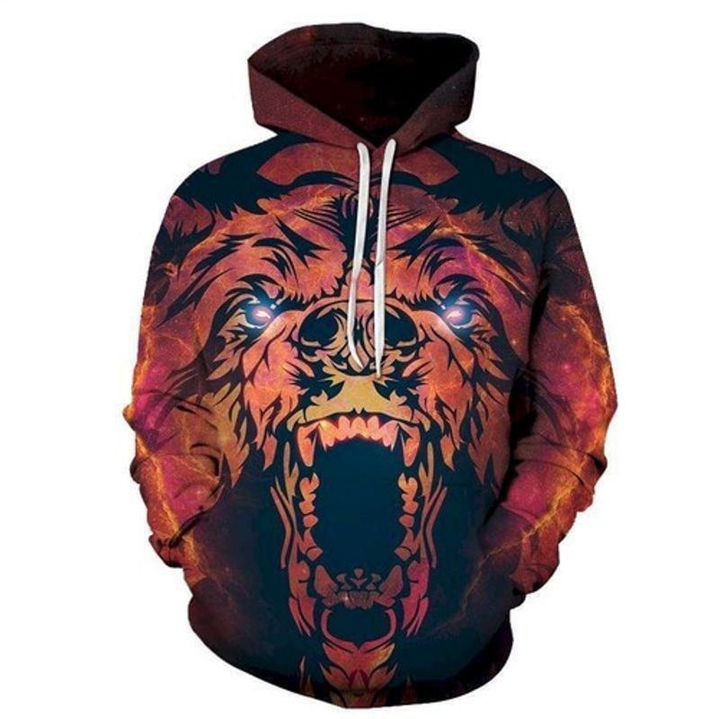Laser Eyed Red Tiger 3d Hoodie Moonbestprint