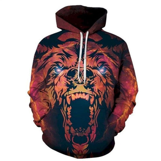 Laser Eyed Red Tiger 3d Hoodie Moonbestprint