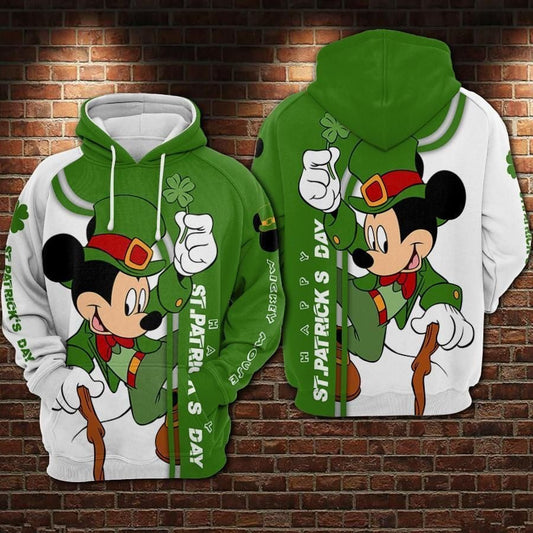 Mickey Mouse Movies Disney St Patricks Day Irish Over Print 3d Hoodie Zip Hoodie 331 Moonbestprint