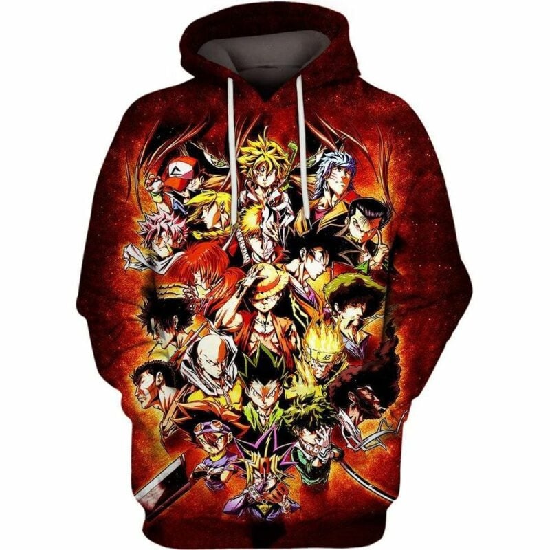 Main Anime Characters Over Print 3d Hoodie Zip Hoodie Moonbestprint