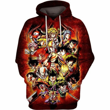Main Anime Characters Over Print 3d Hoodie Zip Hoodie Moonbestprint
