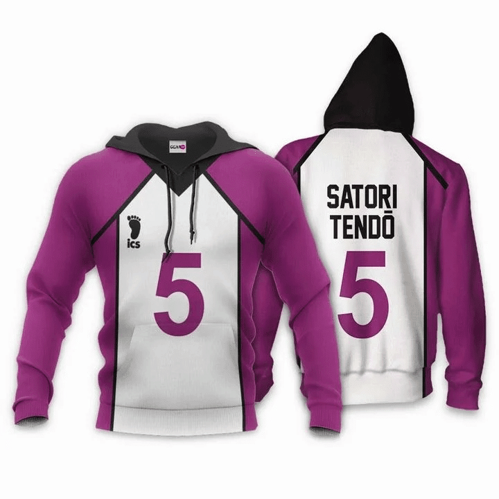 Shiratorizawa Satori Tendo Anime Manga Haikyuu Number 5 For Men And Women 3d Hoodie Zip Hoodie Moonbestprint