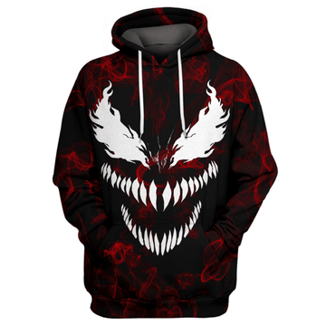 The Red Venom 3d Hoodie Zip Hoodie Moonbestprint