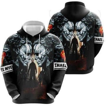 Halloween Hoodie Michael Myers Hoodie Halloween Michael Myers Face To Face White Black 3d Hoodie Zip Hoodie Moonbestprint