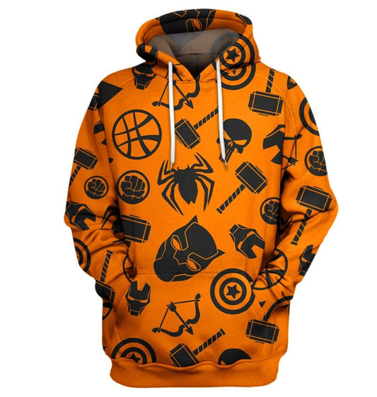 Marvel Halloween Symbol 3d Hoodie Zip Hoodie Moonbestprint