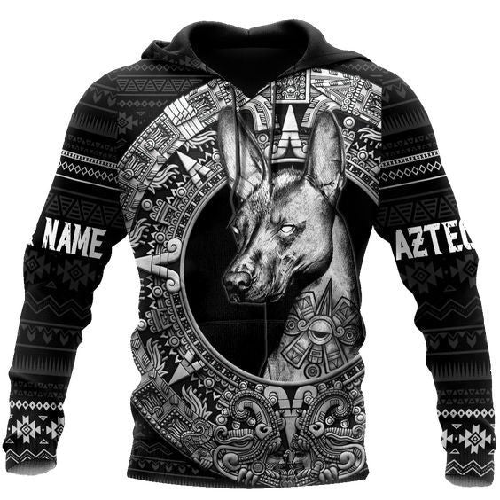 Mexico Sunstone, Aztec Maya Customized Monochrome All Over Printed Hoodie Moonbestprint