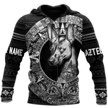 Mexico Sunstone, Aztec Maya Customized Monochrome All Over Printed Hoodie Moonbestprint