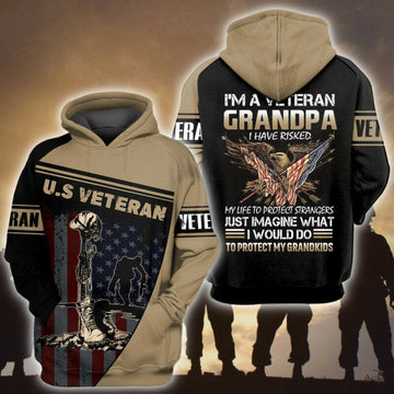 Grandpa Us Veteran Hoodie I'm A Veteran Hoodie Zip Hoodie Moonbestprint
