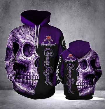 Crown Royal Skull All Over Printed Custom 3d Hoodie Moonbestprint