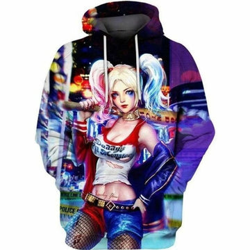 Harley Quinn Anime Dc Over Print 3d Hoodie Zip Hoodie Moonbestprint