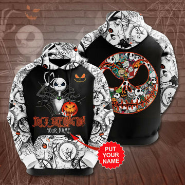 Personalized Jack Skellington Halloween 3d Hoodie Moonbestprint