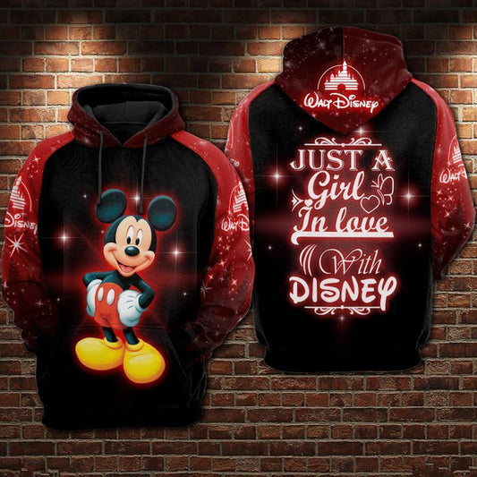 Juts A Girl In Love Mickey Over Print 3d Hoodie Zip Hoodie 618 Moonbestprint