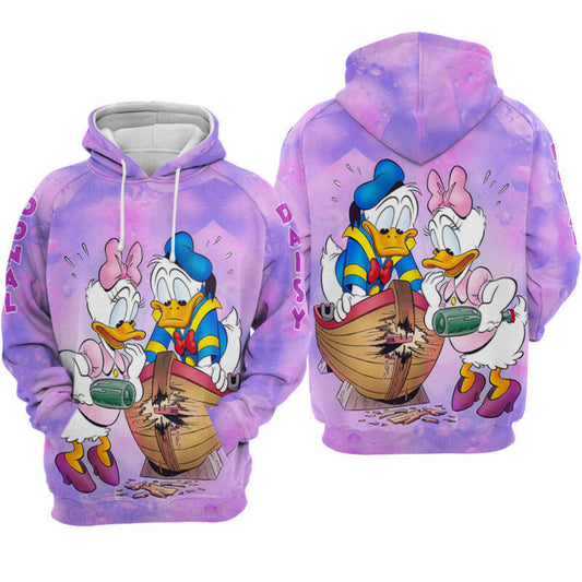 Daisy Donal Valentine's Day Couple Hoodie Zip Hoodie Moonbestprint