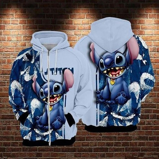 Lilo And Stitch Cute Lover Viii 3d Hoodie Zip Hoodie Moonbestprint