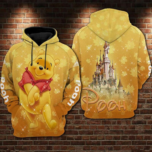 Pooh Cartoon Winnie The Pooh Disneyland Over Print 3d Hoodie Zip Hoodie Moonbestprint