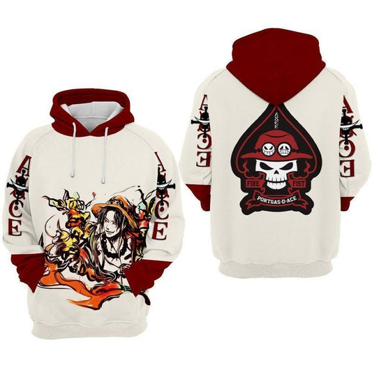 Portgas D Ace One Piece Over Print 3d Hoodie Zip Hoodie Moonbestprint