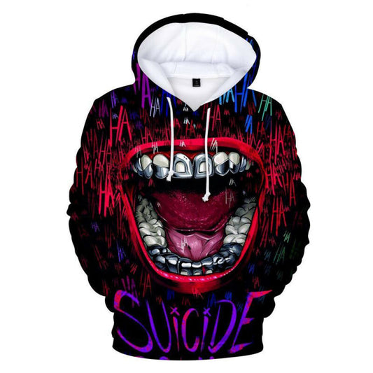 Suicide Squad Hoodie Suicide Squad Joker Blood Red Mouth 3d Hoodie Zip Hoodie Moonbestprint
