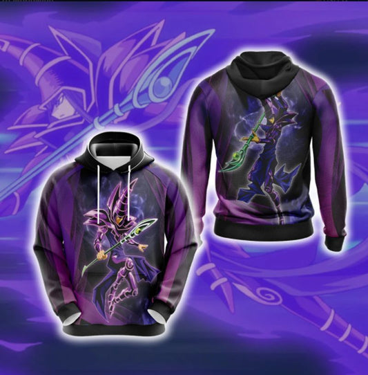 Yu-gi-oh! Dark Magician Over Print 3d Hoodie Zip Hoodie Moonbestprint