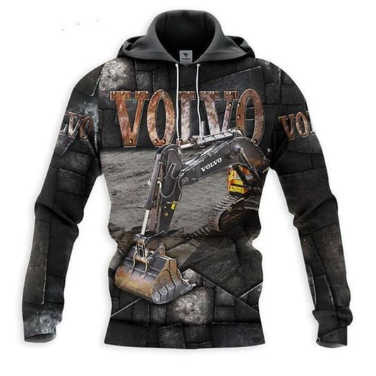 Excavator Volvo Graphic Printed 3d Hoodie Moonbestprint