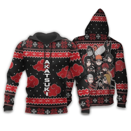 Akatsuki Ugly Christmas Naruto Anime Anime Manga For Men And Women 3d Hoodie Zip Hoodie Moonbestprint