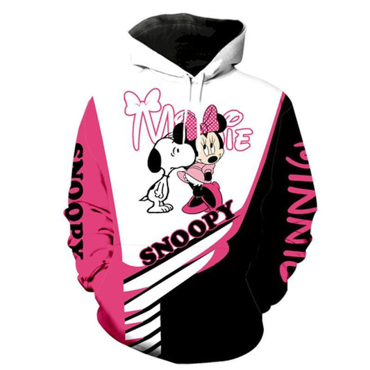 Snoopy And Minnie Mouse All Over Print 3d Hoodie 2 Moonbestprint
