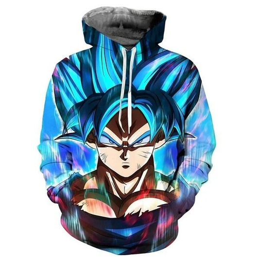 Goku Cartoon Dragon Ball Anime Manga Dark Blue 1 Over Print 3d Hoodie Zip Hoodie Moonbestprint