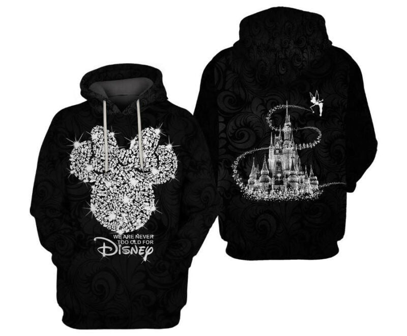 Disney Minnie Mouse Black Twinkle 3d Hoodie Zip Hoodie Moonbestprint